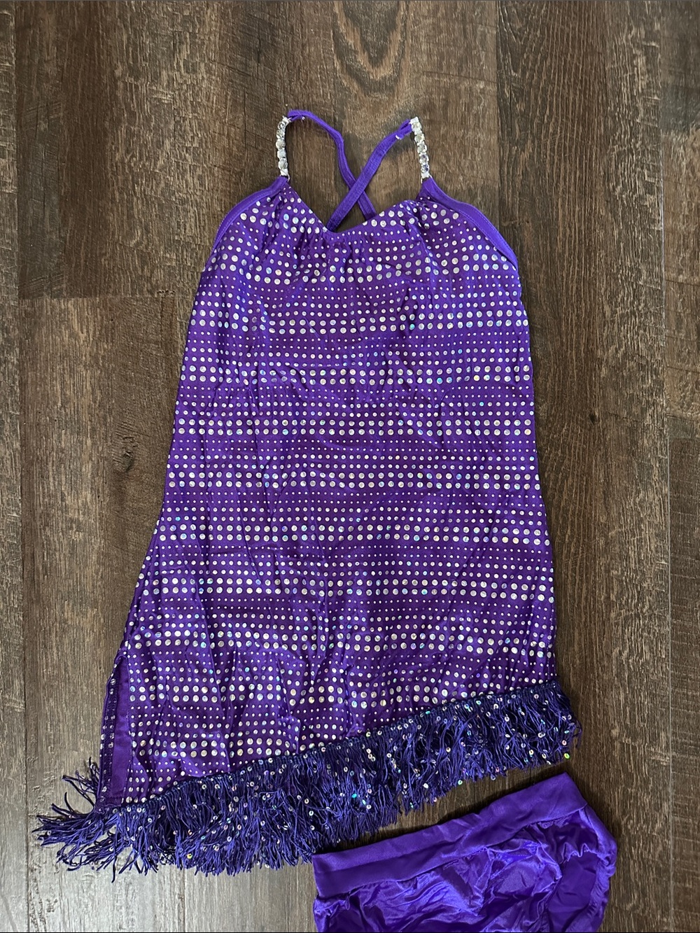 Dance Costume Purple and Silver Size L Child